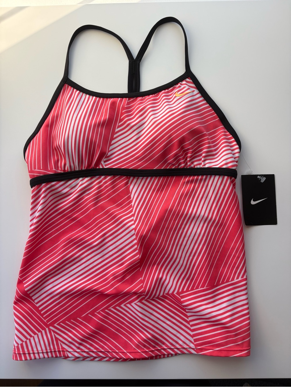 NWT Nike Women’s Pink Striped Athletic Tankini Top